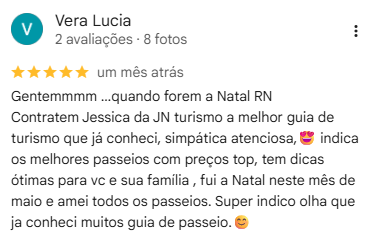 Avaliação 5 estrelas da JN Turismo no Google